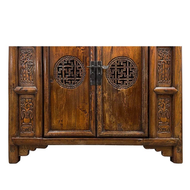 Late 19th Century 19th Century Antique Chinese Carved Coffer, Cabinet, Side Table For Sale - Image 5 of 10