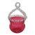 Circa 1880 English Cranberry Glass Bride's Basket With Clear Handle For Sale