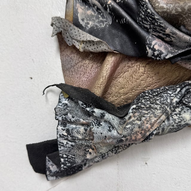 Ivory Dominique Caron Handmade Leather Art Mask For Sale - Image 8 of 12