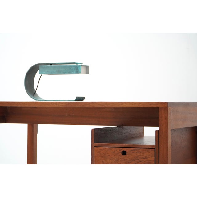 Mid-Century Modern CG01 Table Lamp in Oxidised Copper by Christophe Gevers, 2010s For Sale - Image 3 of 5