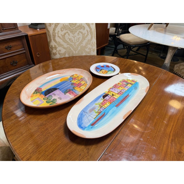 Vietri Hand Painted Serving Dishware, Set of Three For Sale - Image 11 of 12