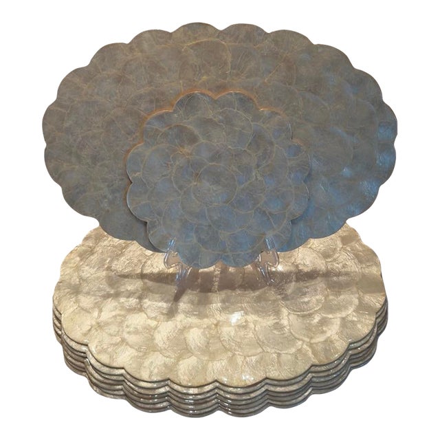 1960s Hallie St. Mary, Inc. Capiz Shell Placemats - Set of 8 For Sale