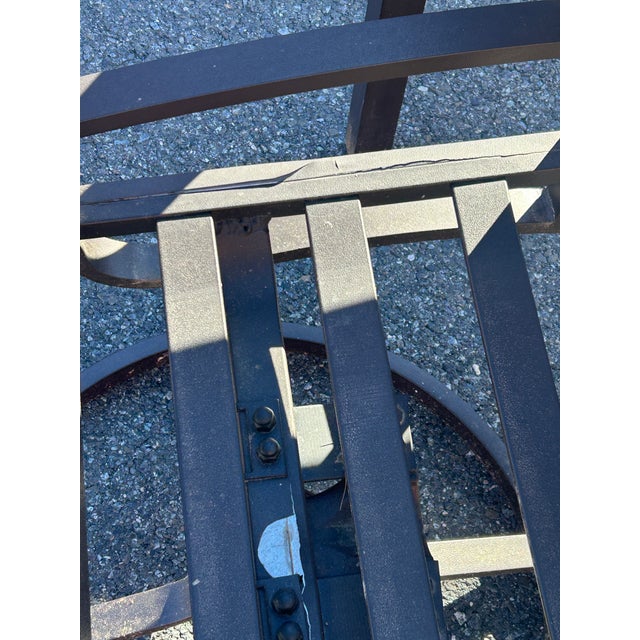 Brown Aluminum Patio Set Table and 6 Chairs For Sale - Image 8 of 9