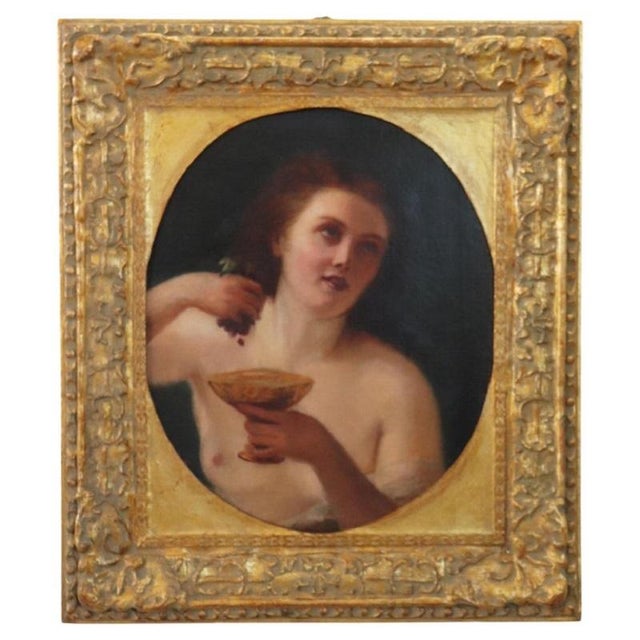 Mythological Figure of Maenad, Oil Painting on Canvas, 19th Century, Framed For Sale - Image 12 of 12