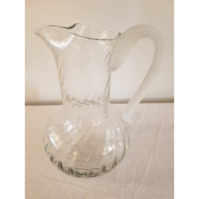 Traditional Vintage Crystal Water Pitcher For Sale - Image 3 of 6