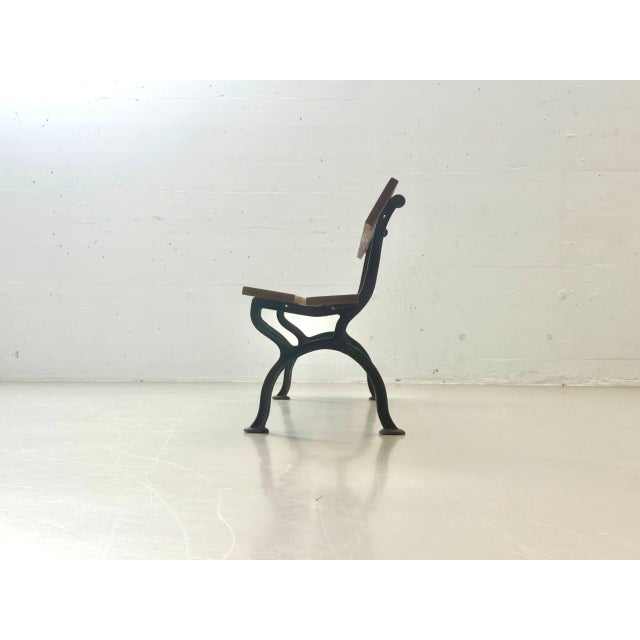 Garden Bench with Delicate Cast Iron Frame and Wooden Slats, 1960s For Sale - Image 9 of 18