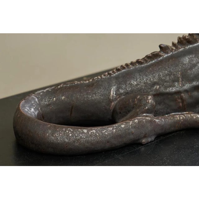 Vintage Glazed Studio Pottery Iguana, 1950s For Sale - Image 7 of 14
