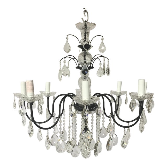 Antique Gold Finish Crystal Chandelier For Sale