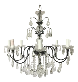 Antique Gold Finish Crystal Chandelier