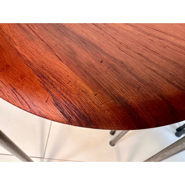 Teak Plywood and Tubular Steel Atelier Stacking Stools, Denmark, 1960s, Set of 6 For Sale - Image 12 of 18