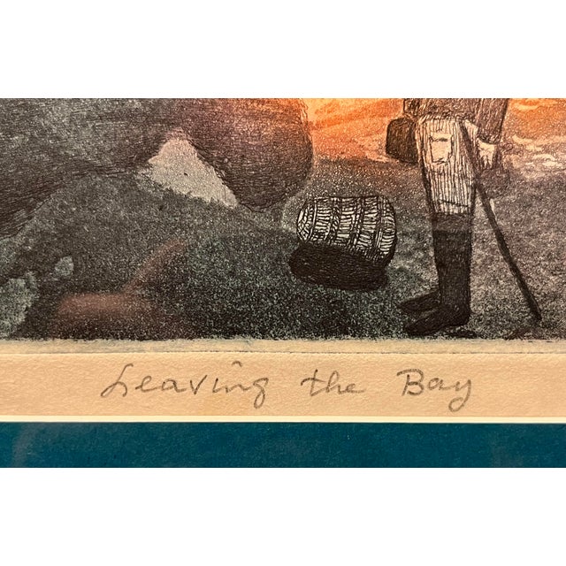 Vintage 1986 Avi Thaw "Leaving the Bay” Limited Edition 5/150 Etching, Signed For Sale - Image 4 of 6