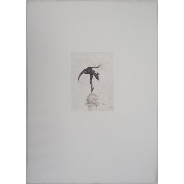 Auguste RODIN (1840-1917) (after) Mercury Engraving (rotogravure reworked with a point) and enhanced with watercolor On...