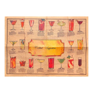 "Cocktail Suggestions..." 1967 Paper Placemat For Sale