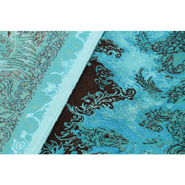 Rug & Kilim’s Modern Classics Rug, Turquoise With Pictorial Medallion “Simorgh” For Sale - Image 10 of 10