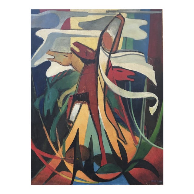 Xavier Albert Fiala, Phoebus, 1945, Oil on Wood For Sale