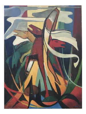 Xavier Albert Fiala, Phoebus, 1945, Oil on Wood