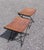 Vintage Iron and Leather Folding Stools a Pair For Sale - Image 4 of 10