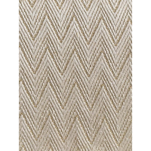 Modern Foil Chevron Fabric in Beige, 2010s For Sale - Image 3 of 3
