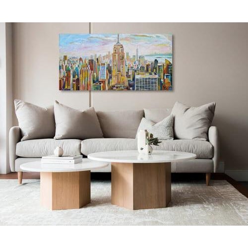 "Aerial View of Empire State Building" Contemporary Expressionist Large Acrylic Oil Painting by Natalia Bessonova For Sale - Image 10 of 10