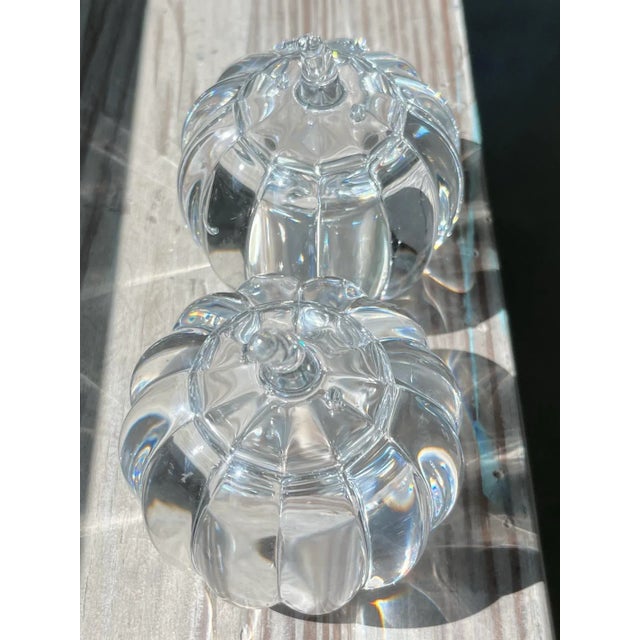 Late 20th Century Vintage Shannon Crystal Pumpkin Salt and Pepper Shaker Set For Sale - Image 5 of 8