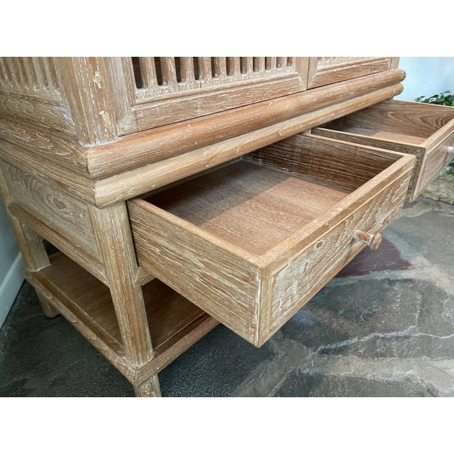 Late 20th Century Late 20th Century Elmwood Chinoiserie Ming Style Wedding Cabinet For Sale - Image 5 of 9