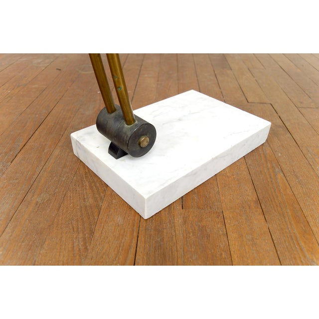 Beige Adjustable Arc Floor Lamp in Marble, Brass and Acrylic Glass, Italy, 1970s For Sale - Image 8 of 18