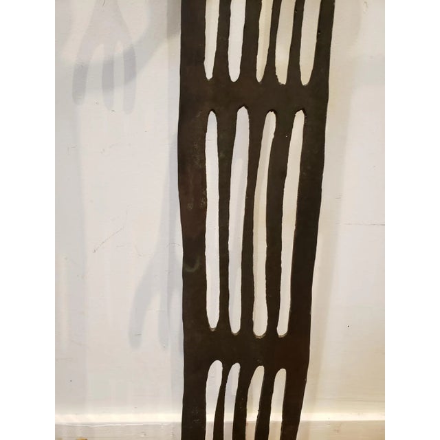 Contemporary Large Native American Iron Hieroglyph Figure Sculpture New Mexico Circa 1990s For Sale - Image 3 of 8