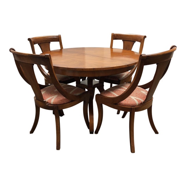 Vintage Wood Dining Table + Four Chairs Dining Set Chairish