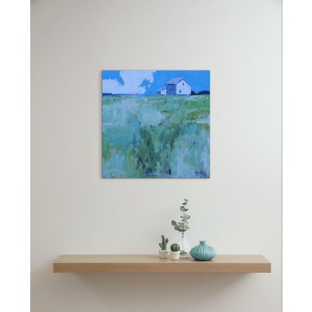 White Barn on the Horizon – Contemporary Landscape Oil by L Haas For Sale In Reno/Lake Tahoe - Image 6 of 10