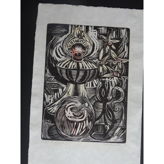 Hand colored. Bold and vital. Superb work. Measures 13" x 20 1/2". Byron Randall (October 23, 1918 – August 11, 1999) was...