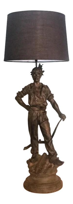 Large Figural Lamp of a Dutch Plowman