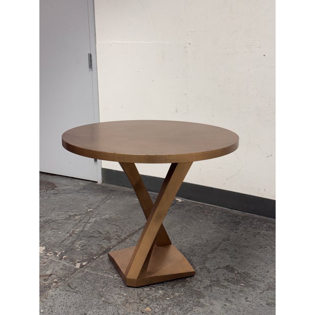 Contemporary Metallic Gold Occasional Side Table For Sale - Image 3 of 12
