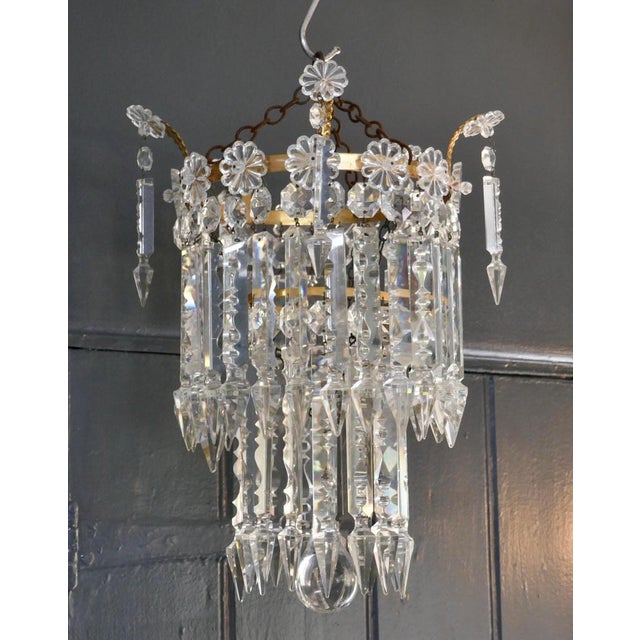 Waterfall 2 Tier Crystal Chandelier, 1920s For Sale - Image 6 of 8