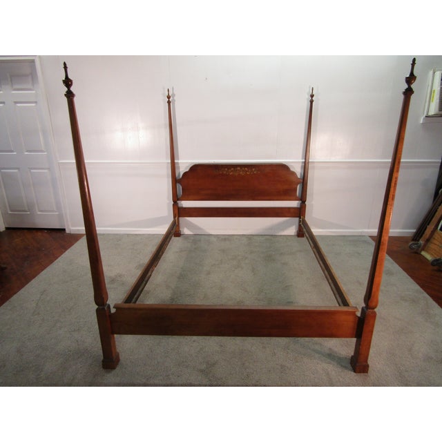 Hitchcock Hitchcock Solid Maple Queen Size Pencil Post Bed For Sale - Image 4 of 7