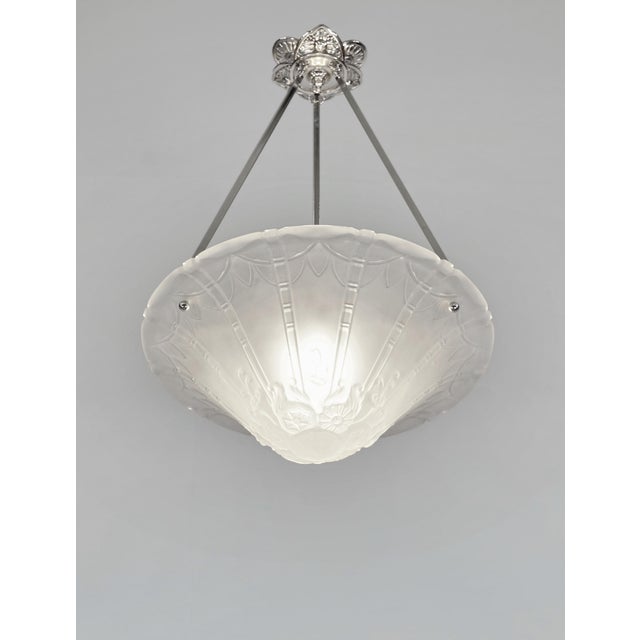 Art Deco French Art Deco Pendant Light by Lorrain Daum 1920s France For Sale - Image 3 of 13