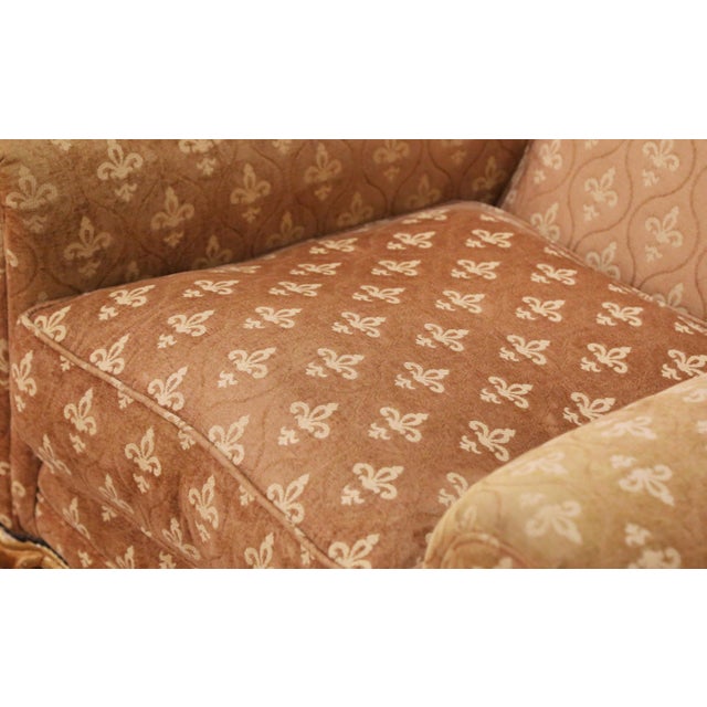 19th Century French Louis XV Carved and Painted Club Armchair With Gilt Accents For Sale - Image 4 of 8