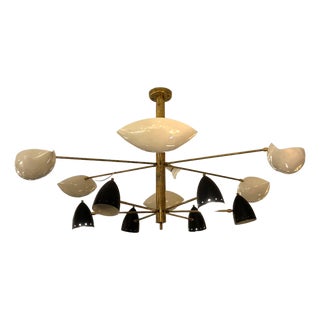 White and Black Pendant Lamp from Stilnovo, 1970s For Sale