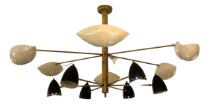 White and Black Pendant Lamp from Stilnovo, 1970s