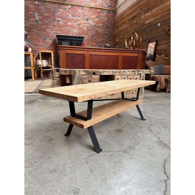 Wood and Metal Coffee Table, 1950s For Sale - Image 6 of 6