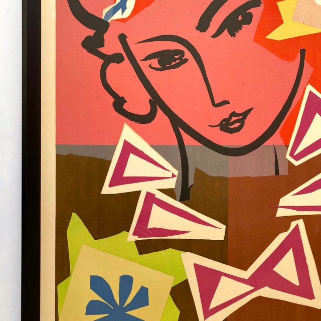 Wood Henri Matisse Vintage 1951 Mourlot Fine Art Lithograph Print " Madame De Pompadour " Framed French Mid Century Modernist Paris Poster For Sale - Image 7 of 18