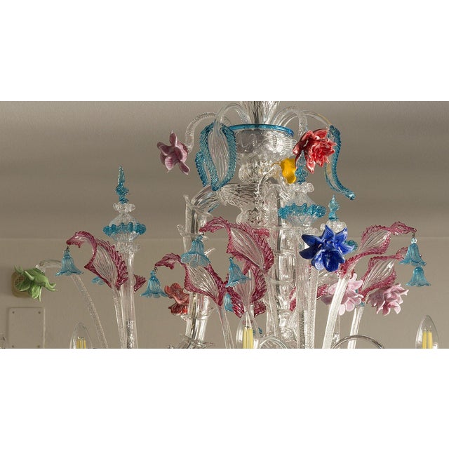 Contemporary Six-Light Murano Chandelier by Zanchi For Sale - Image 3 of 5