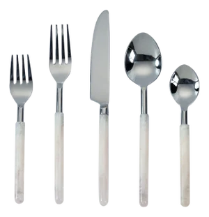 Frose Resin Silver Stainless Steel Flatware - Set of 5 Pieces - Service For 1