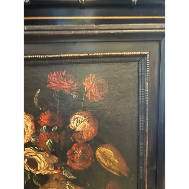 Traditional Antiques Still Life Painting With Flowers For Sale - Image 3 of 5