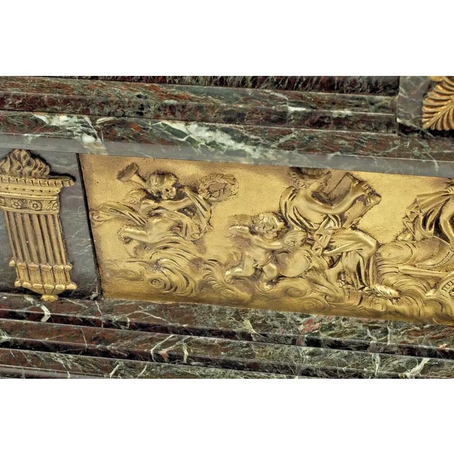 Victorian 1800's Antique French Napoleon Iii, Marble, Mantel, Clock & Garnitures, Set of 3 For Sale - Image 3 of 7