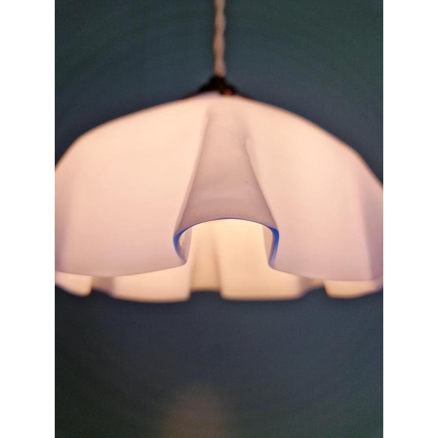 Lavender Art Deco Pendant Light in Pleated Mauve Opaline Glass, 1920s For Sale - Image 8 of 13