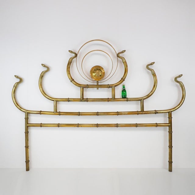 Gold 1960s Big Size Cobra Headboard Attributed to Arturo Pani For Sale - Image 8 of 18
