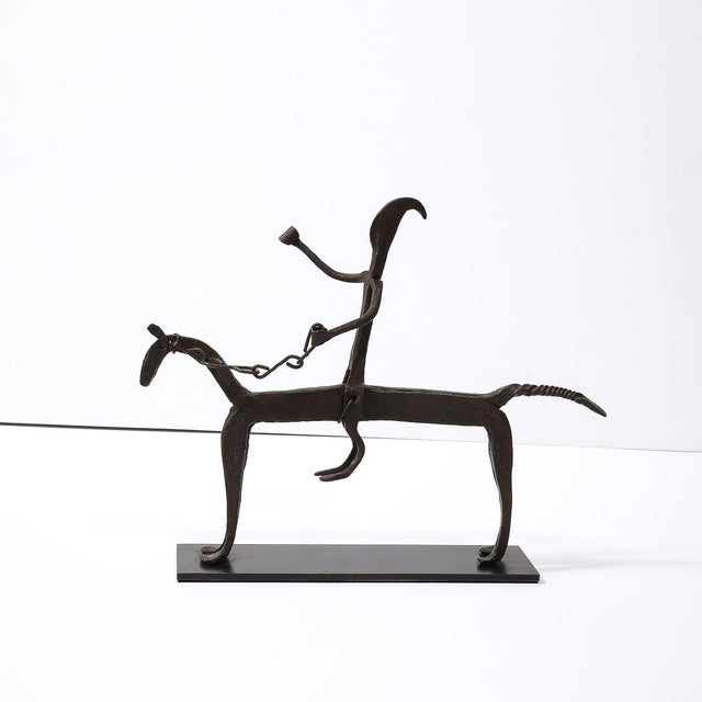 A Bamana Wrought Iron Equestrian Sculpture For Sale - Image 12 of 12