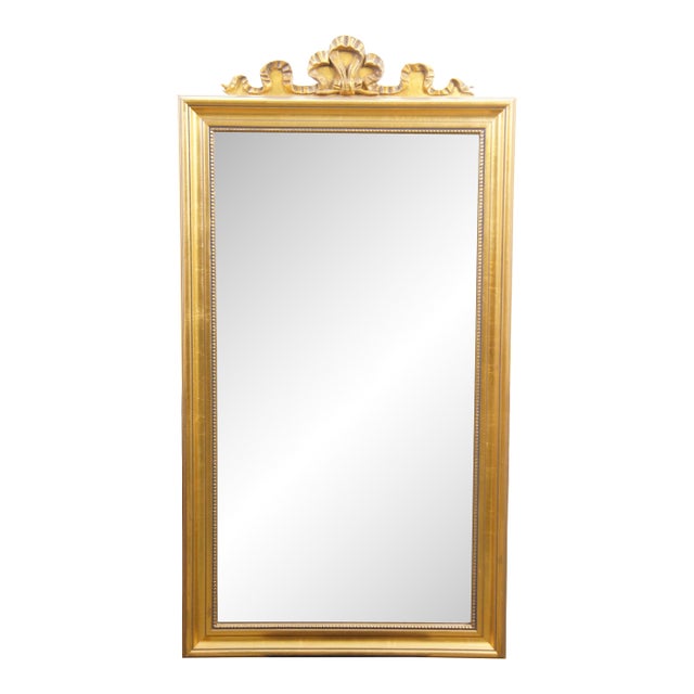 Vintage 1989 Windsor Art Louis XV Rococo Style Gold Gilt Beveled Wall Mirror 37" For Sale