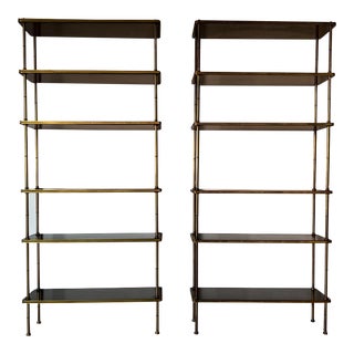 Beacon Hill Old Colony Collection Faux - Bamboo étagère Bookshelf - a Pair For Sale