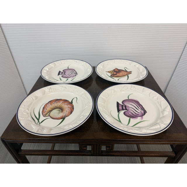 Gumps Este Ceramiche for Gump's Coastal Plates, Set of Four For Sale - Image 4 of 12